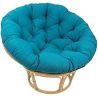 Fauteuil Papasan Rotin Naturel différent Coloris (Rotin Clair, Bleu)