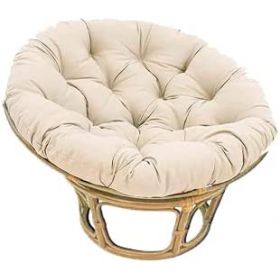 Fauteuil Papasan Rotin Naturel différent Coloris (Rotin Clair, Blanc cassé)