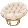 Fauteuil Papasan Rotin Naturel différent Coloris (Rotin Clair, Blanc cassé)