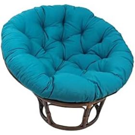 Fauteuil Papasan Rotin Naturel différent Coloris (Rotin Foncé, Coussin Bleu)