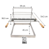 Support grille  barbecue charbon encastrable avec grille en acier inoxydable pour cheminée ou barbecue extérieur en pierre