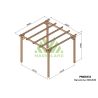 Pergola Bois Carré 300x300cm MADERLAND
