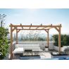 Pergola carrée en bois naturel 400x400cm MADERLAND