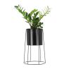 Pot de fleurs sur pied Noir 31,5x31,5x46,4 cm Esschert Design BV