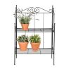Etagère pliante métal Noir 55,5x25,5x79,5 cm Esschert Design BV