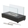 Cheminée de table rectangulaire bioéthanol Noir Esschert Design BV