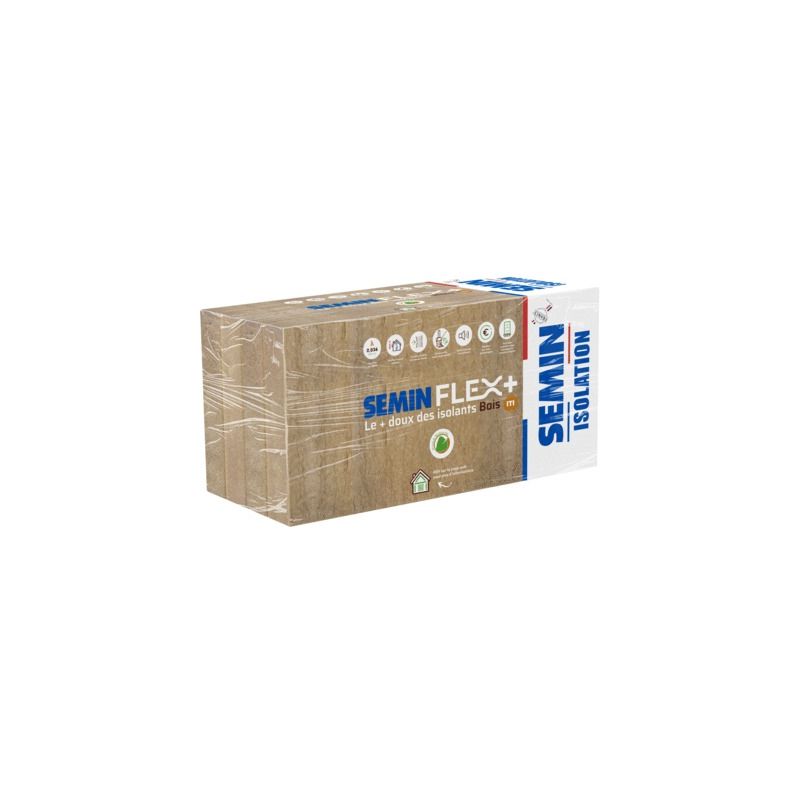 SEMIN FLEX PLUS - 600x1220- Ep.80mm - paquet de 7 pan. de 0,732m² soit 5,124m² SEMIN FLEX PLUS - 600x1220- Ep.80mm - paquet de 7 pan. de 0,732m² soit 5,124m²