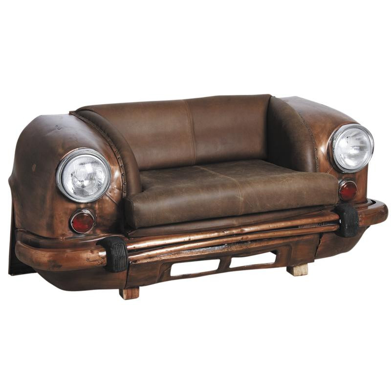 Canapé Voiture en Cuir de Buffle 170x81cm Aubry Gaspard Canapé Voiture en Cuir de Buffle 170x81cm Aubry Gaspard