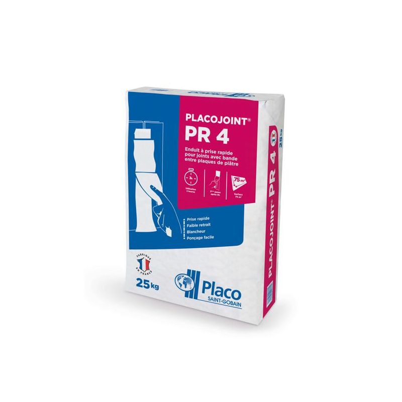 Enduit à Joint PLACOJOINT PR4 – Prise Normale 4h – Sac de 25 kg Enduit à Joint PLACOJOINT PR4 – Prise Normale 4h – Sac de 25 kg