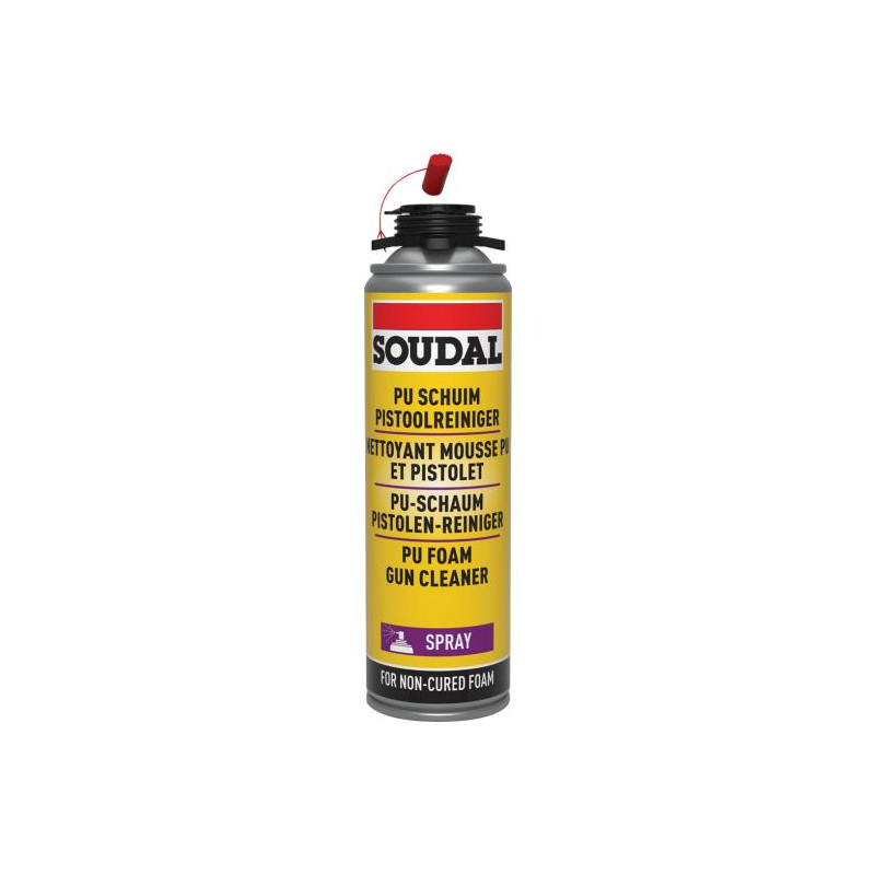 Aérosol Nettoyant Mousse PU & Pistolet 500ml Soudal