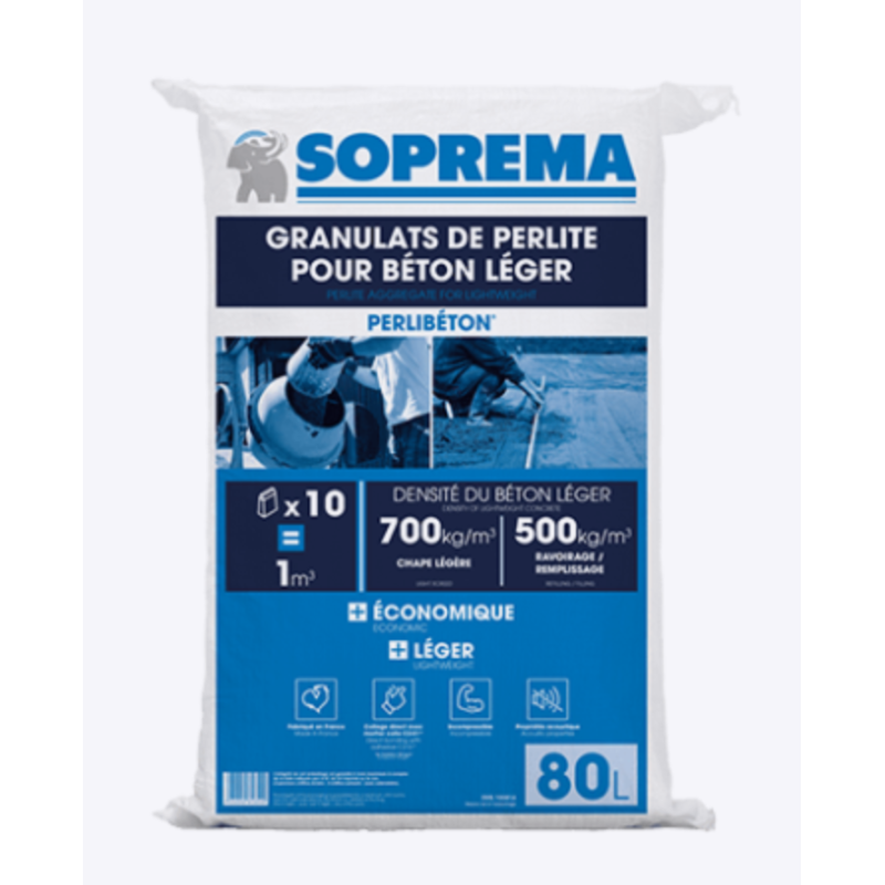 Granulats de perlite expansée PERLIBETON - Sac 100 L