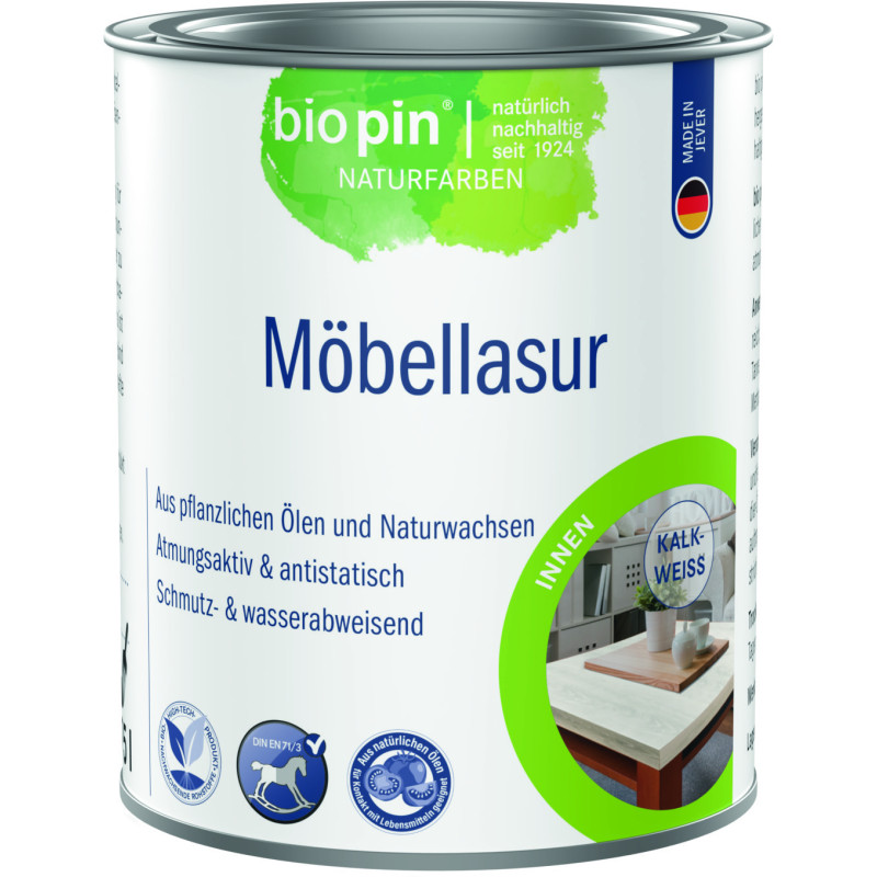 Lasure pour meubles – Blanc de chaux – 0,375 L