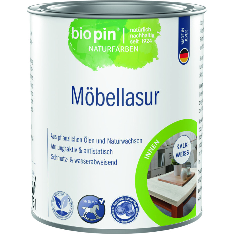 Lasure pour meubles – Blanc de chaux – 0,75 L
