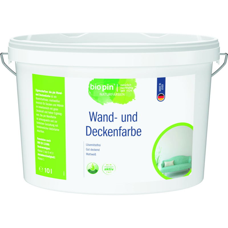 ▷  Peinture murale blanc mate BIOPIN pour murs et plafonds intérieurs au meilleur prix -  Finitions mates