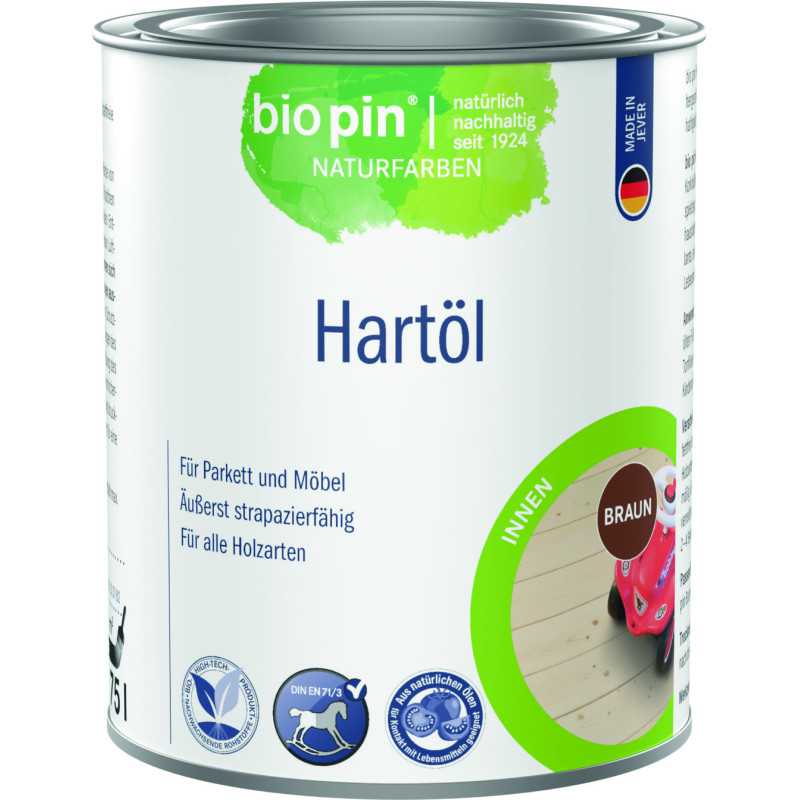 ▷  Huile dure teintée brune pour hydrofuger bois intérieur Biopin | 0,75L soit ~10m² au meilleur prix -  FS2021