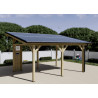 Auvent bois lamellé collé avec panneaux solaires photovoltaïques 5 KWc Bois naturel WATTOIT