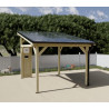 Auvent bois lamellé collé 3,75x3,52m 6 panneaux solaires WATTOIT