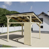 Auvent bois lamellé collé 3,75x3,52m 6 panneaux solaires WATTOIT