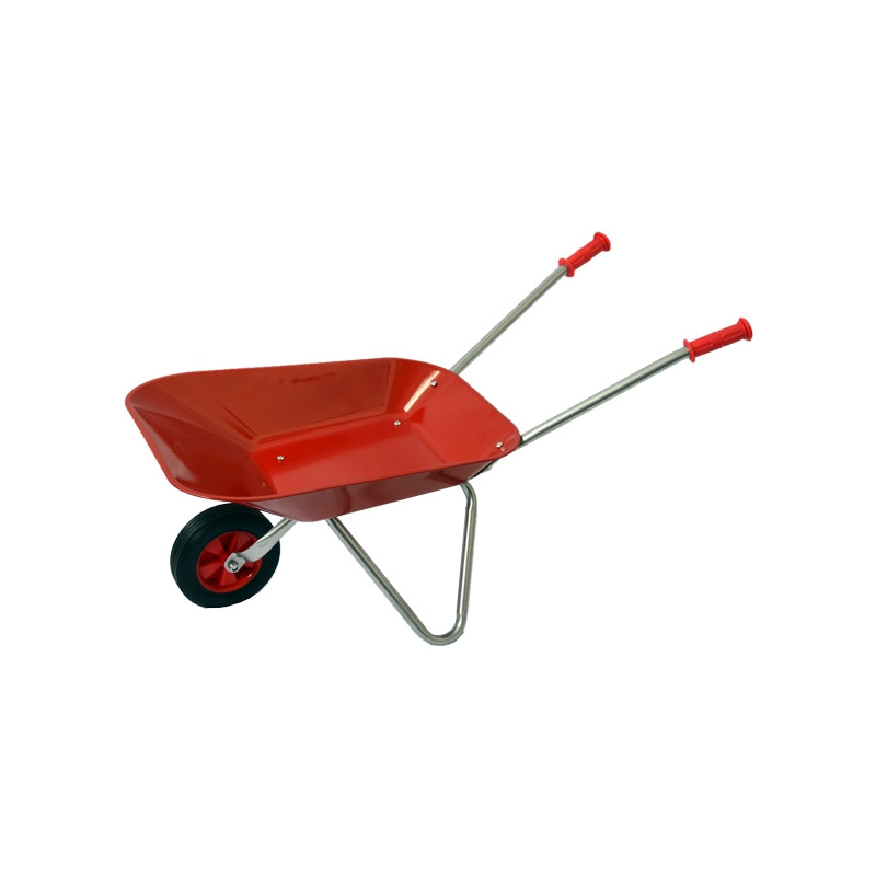 Brouette de jardin métallique pour enfant (rouge)