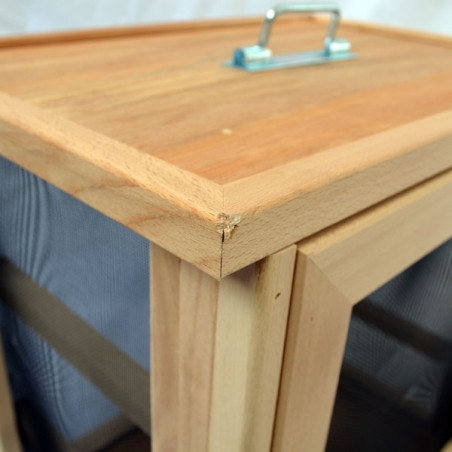 Garde-manger En Bois Masy 206 Petit Modèle - Dimensions 43x44x30 Cm, 3 étages, Grillage Acier Galvanisé | Pour Fruits, Légumes, Fromages, Conservation à L'air Libre