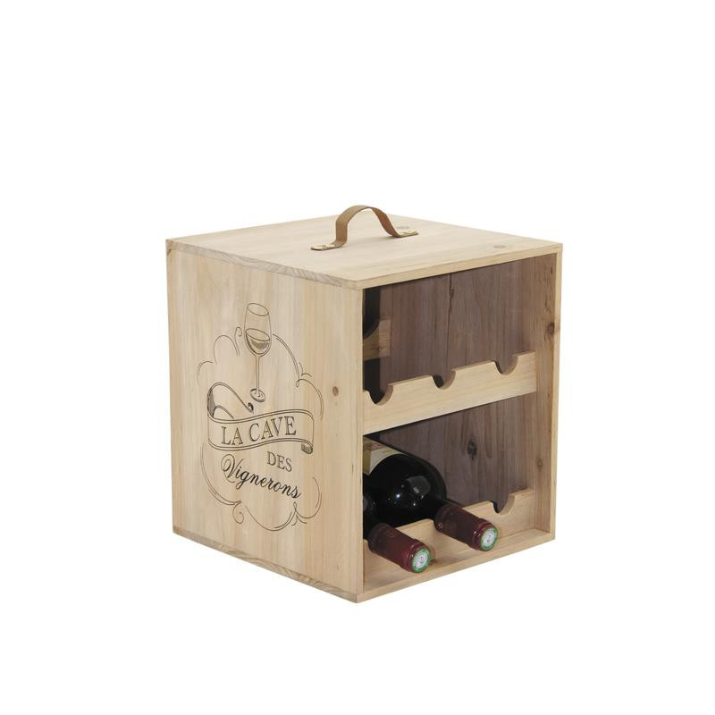 Casier Range Bouteille vin en Bois Naturel pour Cave et cellier a vin -  Meuble de Rangement Bouteille de vin : : Cuisine et Maison