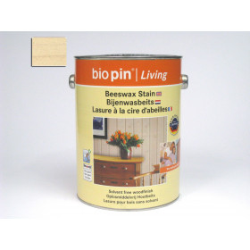 Lasure à la cire d'abeille naturelle blanche Biopin | 2,5L soit ~35m²